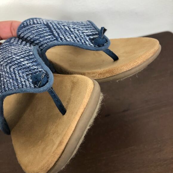 Minnetonka Mara Blue Woven Comfort Thong Sandals Women's Size 8 - Picture 6 of 7